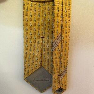 Ermenegildo Zegna Yellow Chess Pattern Tie